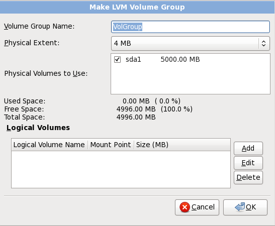 Make LVM Volume Group