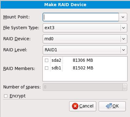 Create a RAID device