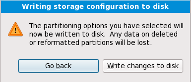 Writing storage configuration to disk