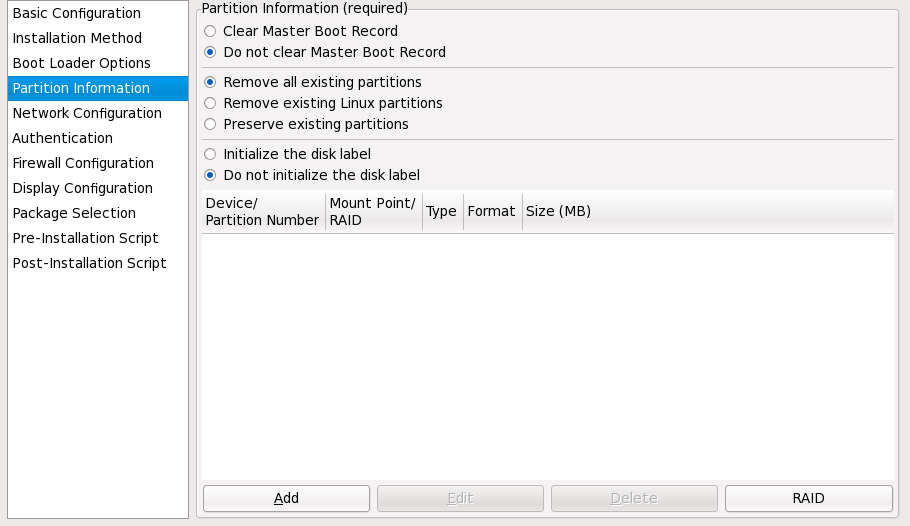 Partition Information