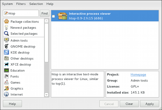 Removing a package with PackageKit's Add/Remove Software window