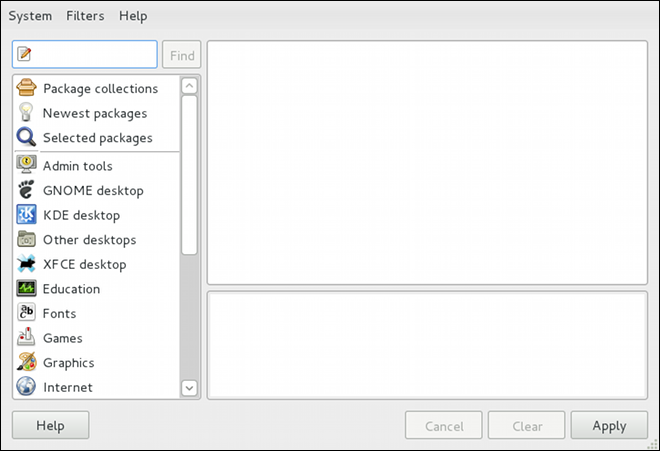 PackageKit's Add/Remove Software window