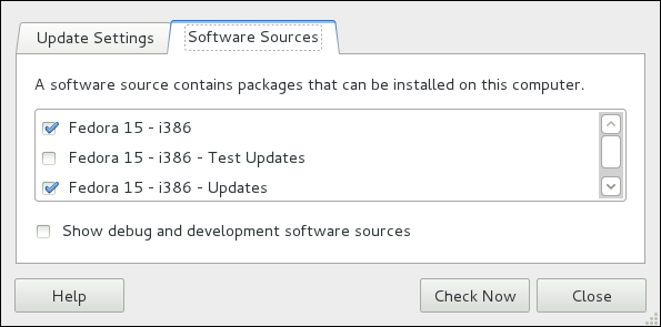 Setting PackageKit's software sources